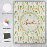 Personalised Name Clean White Background Carrot and Herb Botanical Custom  Unique Canvas Wall Art Print Decor Picture Ready to Hang