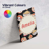 Personalised Name Cute Kawaii Sushi Rice Custom  Unique Gift Idea Elegant Feature Canvas Wall Art Print Decor Picture Ready to Hang