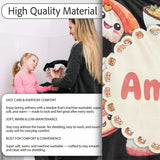 Cute Kawaii Sushi Rice Noodles Bowl Food Black Seamless Pattern Name  Personalised Custom Name Super Soft Fleece Blanket Bed Sofa Throw