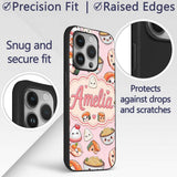 Cute Kawaii Sushi Rice Bowls and Printed Design Custom Name Protective Phone Case Mobile Cover Durable Everyday Smartphone Shock Resistant