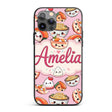Kawaii Sushi Rice Bowls and Noodles Characters Custom Name Protective Phone Case Mobile Cover Durable Everyday Smartphone Shock Resistant