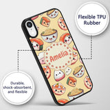 Kawaii Sushi Rice Bowls and Noodles Characters Custom Name Protective Phone Case Mobile Cover Durable Everyday Smartphone Shock Resistant