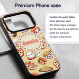 Kawaii Sushi Rice Bowls and Noodles Characters Custom Name Protective Phone Case Mobile Cover Durable Everyday Smartphone Shock Resistant