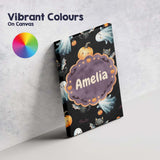 Personalised Name Cute Watercolor Ghost Custom  Modern Room Accent Elegant Feature Canvas Wall Art Print Decor Picture Ready to Hang