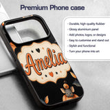 Cute Watercolor Bat Pumpkin and Stars Halloween Custom Name Protective Phone Case Mobile Cover Durable Everyday Smartphone Shock Resistant