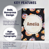 Personalised Name Cute Halloween Donuts Custom  Modern Room Accent Elegant Feature Canvas Wall Art Print Decor Picture Ready to Hang