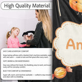 Cute Autumn Pumpkins Candy and Lollipops Watercolor Seamless  Personalised Custom Name Super Soft Fleece Blanket Bed Sofa Throw