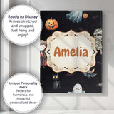Personalised Name Cute Halloween Zombie Custom  Modern Room Accent Elegant Feature Canvas Wall Art Print Decor Picture Ready to Hang