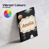 Personalised Name Cute Halloween Zombie Custom  Modern Room Accent Elegant Feature Canvas Wall Art Print Decor Picture Ready to Hang