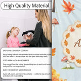 Cute Autumn Fox Leaves Mushrooms Watercolor Blue Background  Personalised Custom Name Super Soft Fleece Blanket Bed Sofa Throw