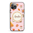 Cute Autumn Fox Leaves Mushrooms Watercolor Soft Custom Name Protective Phone Case Mobile Cover Durable Everyday Smartphone Shock Resistant