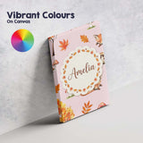 Personalised Name Cute Autumn Fox Leaves Custom  Unique Gift Idea Elegant Feature Canvas Wall Art Print Decor Picture Ready to Hang