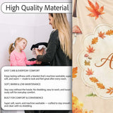 Cute Autumn Fox Leaves Mushrooms Watercolor Warm Beige Seamless  Personalised Custom Name Super Soft Fleece Blanket Bed Sofa Throw