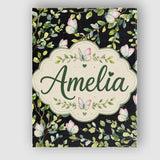 Personalised Name Elegant Butterflies and Custom  Bespoke Decorative Contemporary Canvas Wall Art Print Decor Picture Ready to Hang