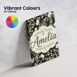 Personalised Name Elegant Butterflies and Custom  Bespoke Decorative Contemporary Canvas Wall Art Print Decor Picture Ready to Hang
