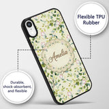 Elegant Watercolor Butterflies and Green Leaves Custom Name Protective Phone Case Mobile Cover Durable Everyday Smartphone Shock Resistant