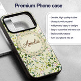 Elegant Watercolor Butterflies and Green Leaves Custom Name Protective Phone Case Mobile Cover Durable Everyday Smartphone Shock Resistant