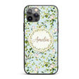 Elegant Watercolor Butterflies and Green Leaves Custom Name Protective Phone Case Mobile Cover Durable Everyday Smartphone Shock Resistant