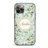 Elegant Watercolor Butterflies and Green Leaves Custom Name Protective Phone Case Mobile Cover Durable Everyday Smartphone Shock Resistant