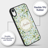 Elegant Watercolor Butterflies and Green Leaves Custom Name Protective Phone Case Mobile Cover Durable Everyday Smartphone Shock Resistant