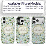 Elegant Watercolor Butterflies and Green Leaves Custom Name Protective Phone Case Mobile Cover Durable Everyday Smartphone Shock Resistant