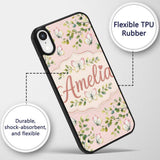Elegant Watercolor Butterflies and Green Leaves Custom Name Protective Phone Case Mobile Cover Durable Everyday Smartphone Shock Resistant