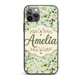 Elegant Watercolor Butterflies and Green Leaves Custom Name Protective Phone Case Mobile Cover Durable Everyday Smartphone Shock Resistant