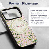 Elegant Watercolor Butterflies and Green Leaves Custom Name Protective Phone Case Mobile Cover Durable Everyday Smartphone Shock Resistant