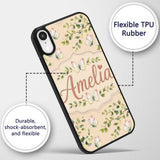 Elegant Watercolor Butterflies and Leaves on Custom Name Protective Phone Case Mobile Cover Durable Everyday Smartphone Shock Resistant