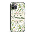Watercolor Butterflies and Green Leaves on Soft Custom Name Protective Phone Case Mobile Cover Durable Everyday Smartphone Shock Resistant