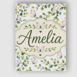 Personalised Name Watercolor Butterflies Custom  Unique Gift Idea Elegant Feature Canvas Wall Art Print Decor Picture Ready to Hang