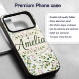 Watercolor Butterflies and Green Leaves on Soft Custom Name Protective Phone Case Mobile Cover Durable Everyday Smartphone Shock Resistant