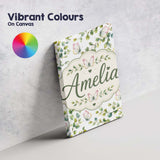 Personalised Name Watercolor Butterflies Custom  Unique Gift Idea Elegant Feature Canvas Wall Art Print Decor Picture Ready to Hang