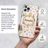 Woodland Deer Owl Mushrooms and Stars on Soft Custom Name Protective Phone Case Mobile Cover Durable Everyday Smartphone Shock Resistant
