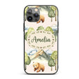 Forest Bear Trees Mountains Clouds on Warm Beige Custom Name Protective Phone Case Mobile Cover Durable Everyday Smartphone Shock Resistant