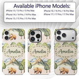 Forest Bear Trees Mountains Clouds on Warm Beige Custom Name Protective Phone Case Mobile Cover Durable Everyday Smartphone Shock Resistant