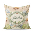 Custom Name Forest Bear Trees Mountains Clouds on Cream Seamless Square Filled Cushion Throw Pillow Sofa Bed Home Decor Zip Washable UK Made