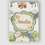 Personalised Name Forest Bear Trees Mountains Custom Unique Gift Idea Modern Room Accent Canvas Wall Art Print Decor Picture Ready to Hang