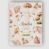 Personalised Name Forest Mushrooms Botanical Custom Bespoke  Contemporary Display Canvas Wall Art Print Decor Picture Ready to Hang