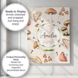 Personalised Name Forest Mushrooms Botanical Custom Bespoke  Contemporary Display Canvas Wall Art Print Decor Picture Ready to Hang