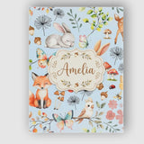 Personalised Name Woodland Animals Rabbit Custom  Unique Gift Idea Elegant Feature Canvas Wall Art Print Decor Picture Ready to Hang