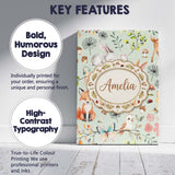 Personalised Name Animals Rabbit Fox Custom Premium Decorative Design Modern Room Accent Canvas Wall Art Print Decor Picture Ready to Hang