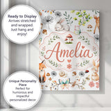 Personalised Name Animals Rabbit Fox Custom Premium Decorative Design Modern Room Accent Canvas Wall Art Print Decor Picture Ready to Hang