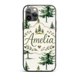Pine Tree Forest Evergreen Woodland Nature on Custom Name Protective Phone Case Mobile Cover Durable Everyday Smartphone Shock Resistant