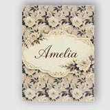 Personalised Name Timeless Botanical Floral Ivory Background Classic Custom  Home Canvas Wall Art Print Decor Picture Ready to Hang