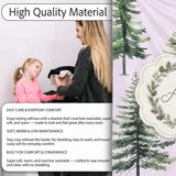 Pine Tree Forest Evergreen Woodland Nature on Soft Lilac Seamless  Personalised Custom Name Super Soft Fleece Blanket Bed Sofa Throw