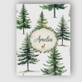 Personalised Name Watercolor Pine Tree Custom  Modern Room Accent Elegant Feature Canvas Wall Art Print Decor Picture Ready to Hang