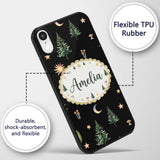 Watercolor Forest Trees Mushrooms Sun Moon Stars Custom Name Protective Phone Case Mobile Cover Durable Everyday Smartphone Shock Resistant
