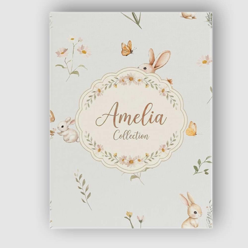 Personalised Name Watercolor Bunny Rabbits Custom  Unique Gift Idea Elegant Feature Canvas Wall Art Print Decor Picture Ready to Hang