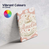 Personalised Name Peach Background White Custom  Unique Gift Idea Elegant Feature Canvas Wall Art Print Decor Picture Ready to Hang